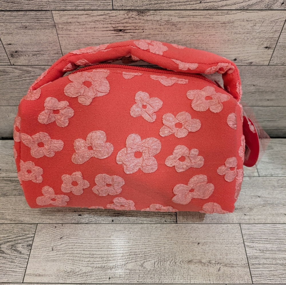 Ulta Beauty Coral Floral Cosmetic Bag